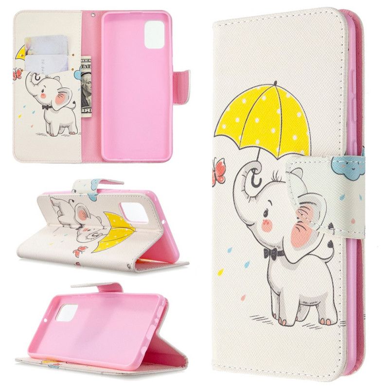 Flip Cover Læder for Samsung Galaxy A31 Baby Elefant