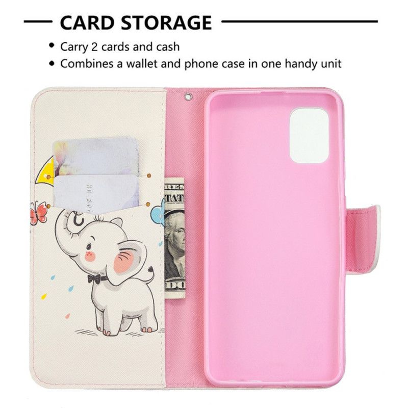 Flip Cover Læder for Samsung Galaxy A31 Baby Elefant