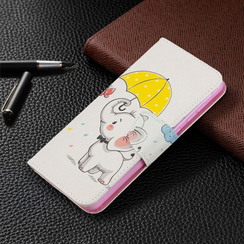 Flip Cover Læder for Samsung Galaxy A31 Baby Elefant