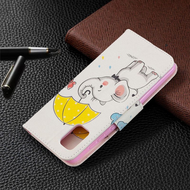 Flip Cover Læder for Samsung Galaxy A31 Baby Elefant