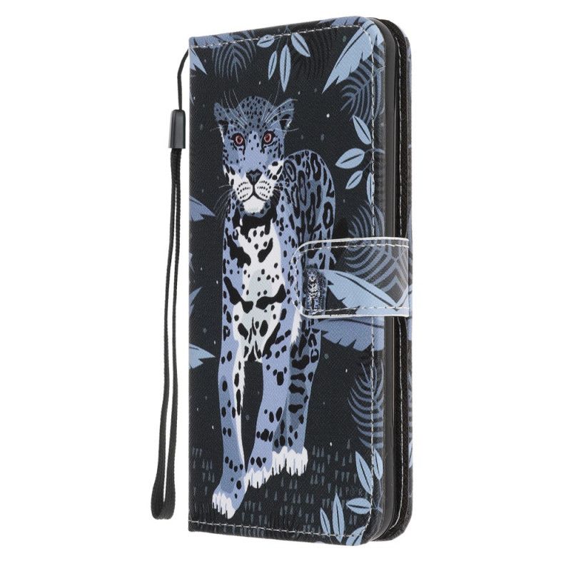 Flip Cover Læder for Samsung Galaxy A31 Leopard Med Rem