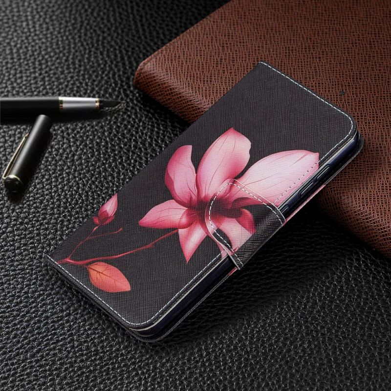 Flip Cover Læder for Samsung Galaxy A31 Lyserød Blomst