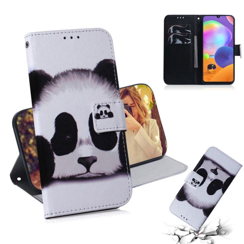 Flip Cover Læder for Samsung Galaxy A31 Panda Ansigt