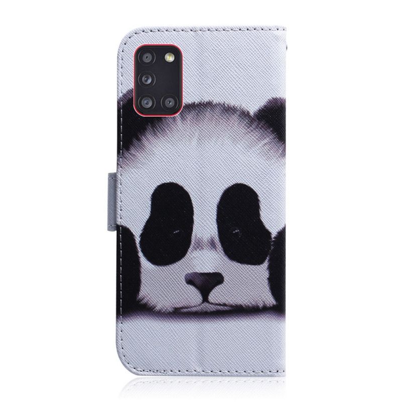 Flip Cover Læder for Samsung Galaxy A31 Panda Ansigt