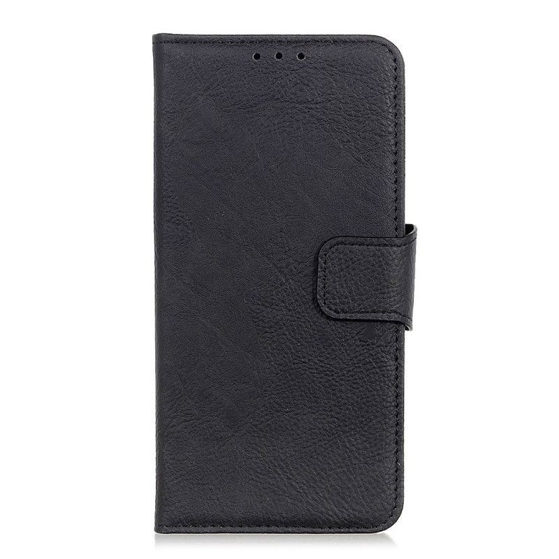 Flip Cover Læder for Samsung Galaxy A31 Sort Mat Lychee-Lædereffekt