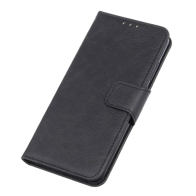 Flip Cover Læder for Samsung Galaxy A31 Sort Mat Lychee-Lædereffekt