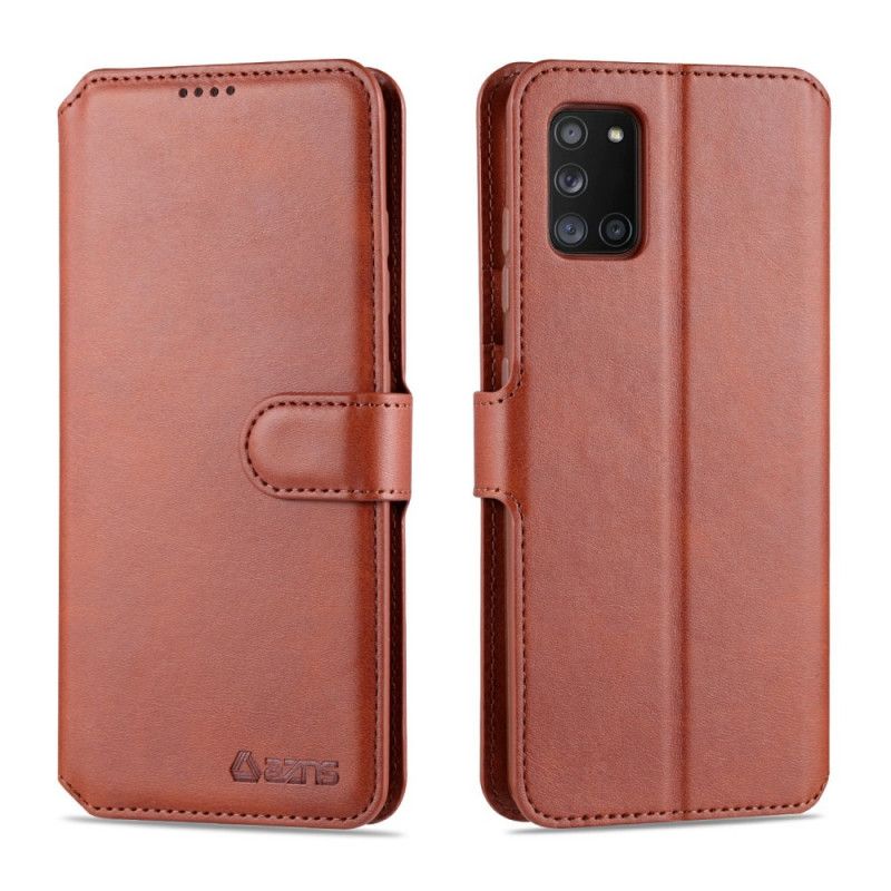 Flip Cover Læder for Samsung Galaxy A31 Sort Retro Azns