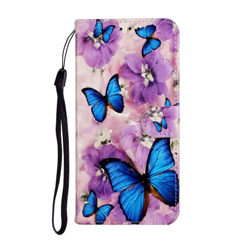 Flip Cover Læder Samsung Galaxy A31 Blomster Sommerfugle