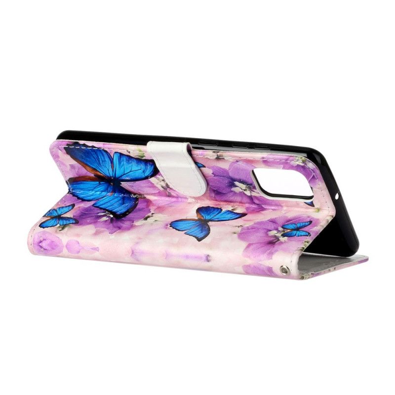 Flip Cover Læder Samsung Galaxy A31 Blomster Sommerfugle