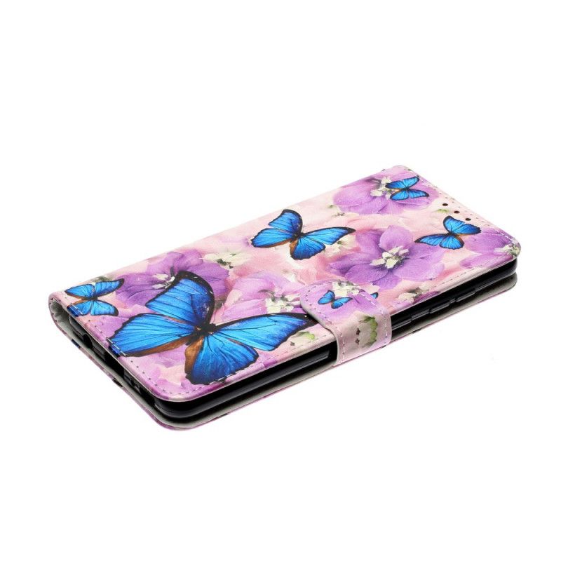 Flip Cover Læder Samsung Galaxy A31 Blomster Sommerfugle