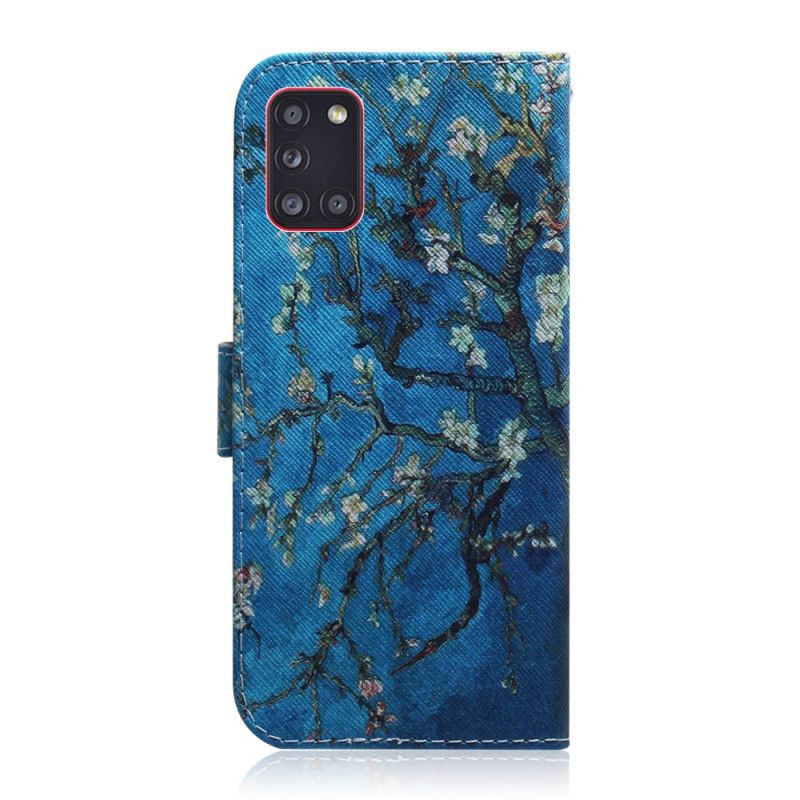 Flip Cover Læder Samsung Galaxy A31 Blomstrende Trægren