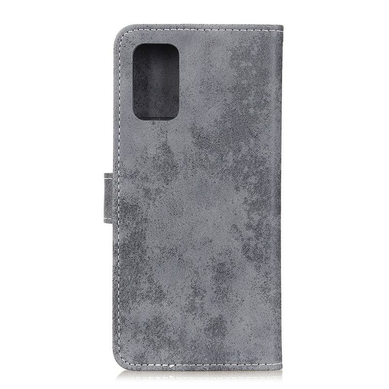 Flip Cover Læder Samsung Galaxy A31 Grå Vintage Kunstlæder Original