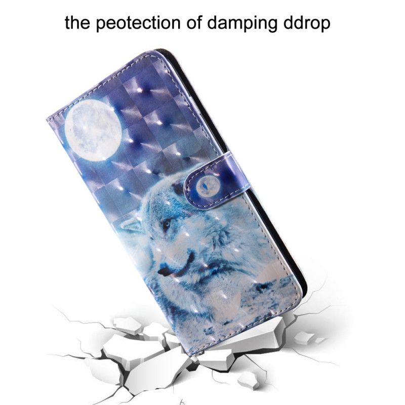 Flip Cover Læder Samsung Galaxy A31 Måneskin Ulv Beskyttelse