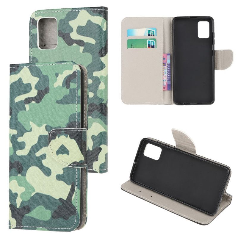 Flip Cover Læder Samsung Galaxy A31 Militær Camouflage Original