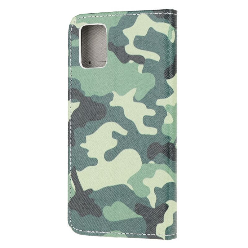 Flip Cover Læder Samsung Galaxy A31 Militær Camouflage Original