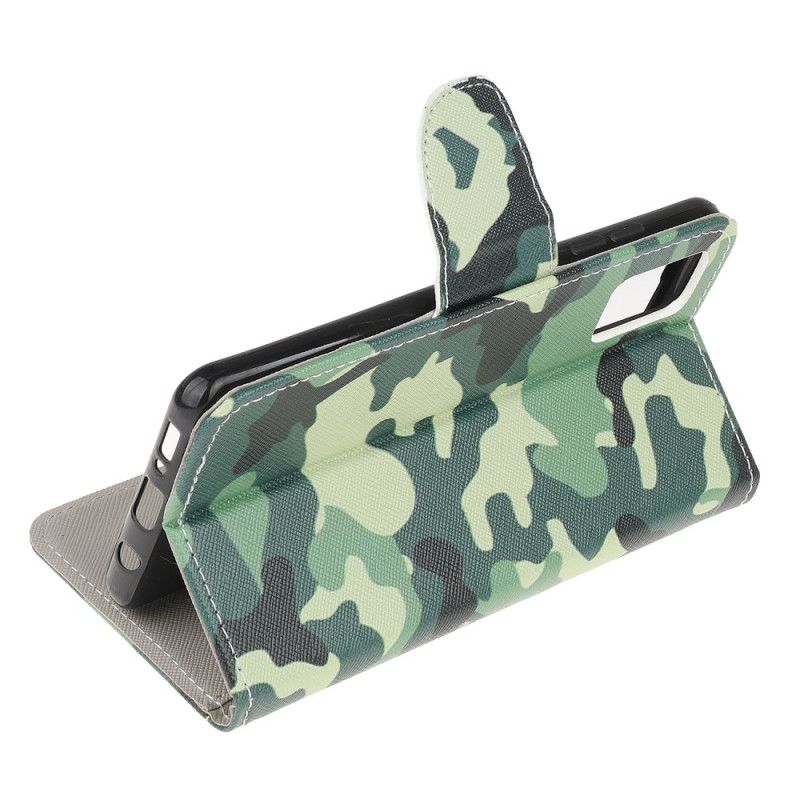 Flip Cover Læder Samsung Galaxy A31 Militær Camouflage Original