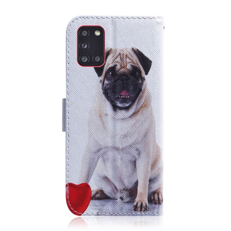 Flip Cover Læder Samsung Galaxy A31 Mops Hund Original