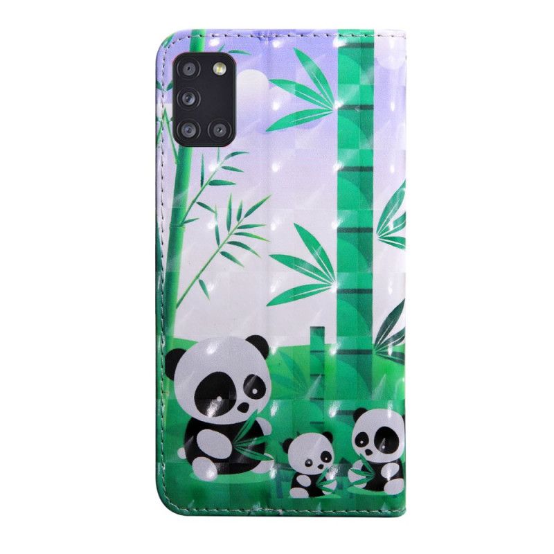 Flip Cover Læder Samsung Galaxy A31 Pandafamilie