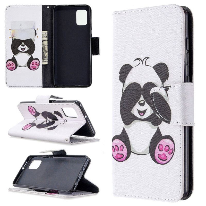 Flip Cover Læder Samsung Galaxy A31 Sjov Panda