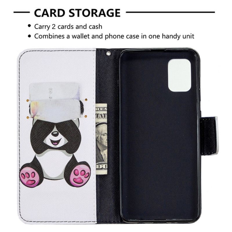 Flip Cover Læder Samsung Galaxy A31 Sjov Panda