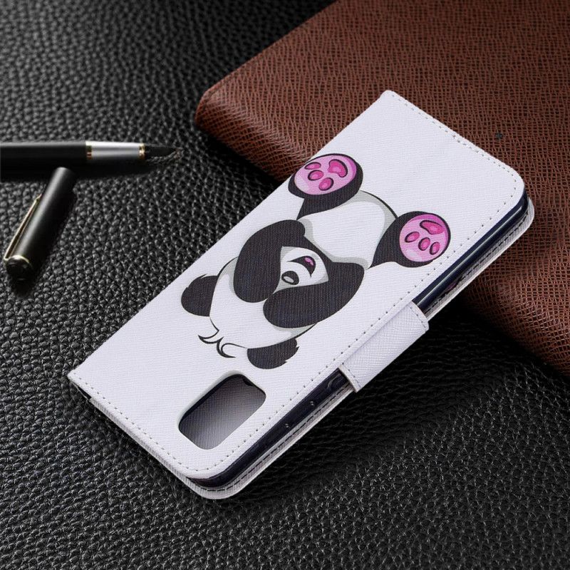 Flip Cover Læder Samsung Galaxy A31 Sjov Panda