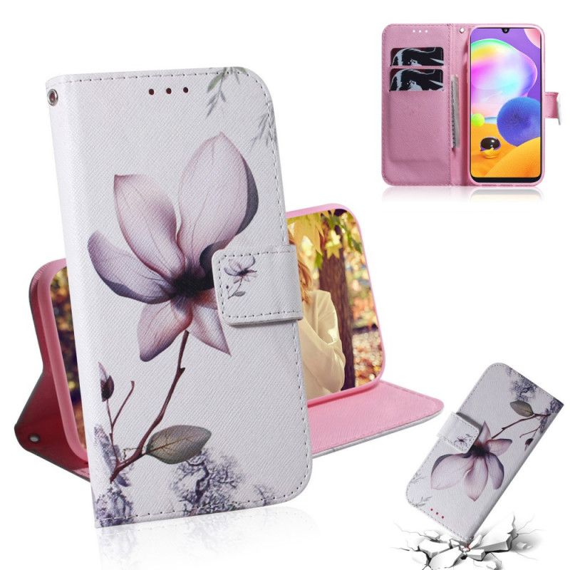 Flip Cover Samsung Galaxy A31 Mobilcover Gammel Rosenblomst