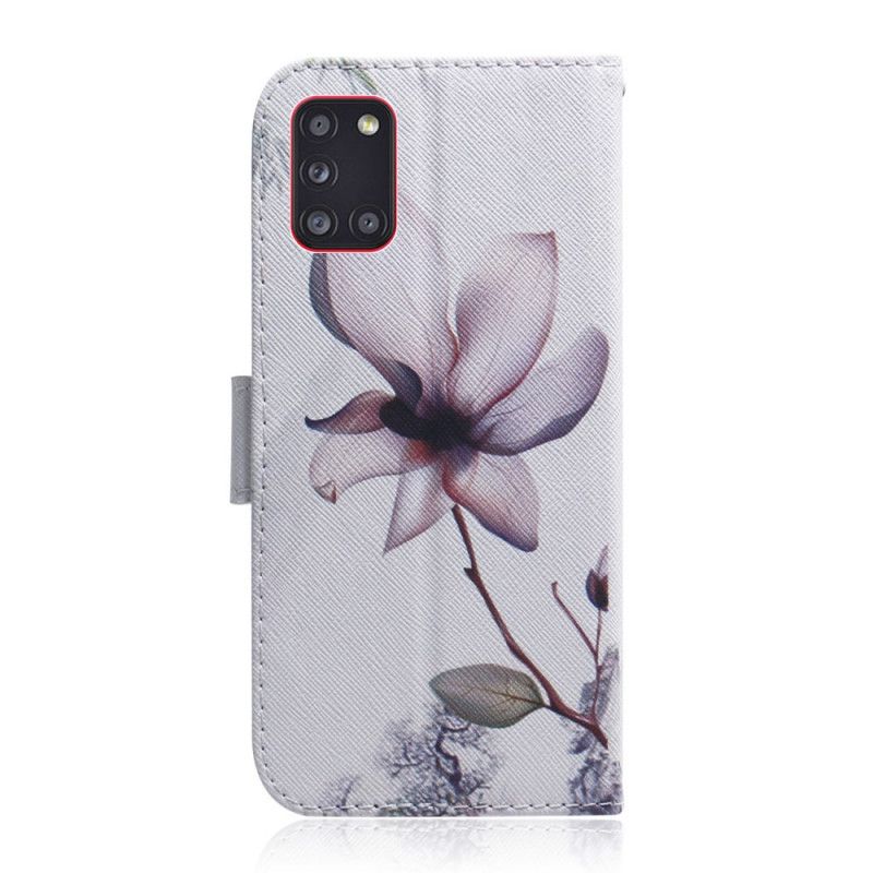 Flip Cover Samsung Galaxy A31 Mobilcover Gammel Rosenblomst