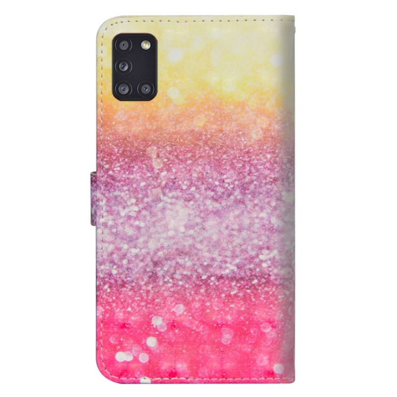 Flip Cover Samsung Galaxy A31 Mobilcover Gradient Magenta Glitter