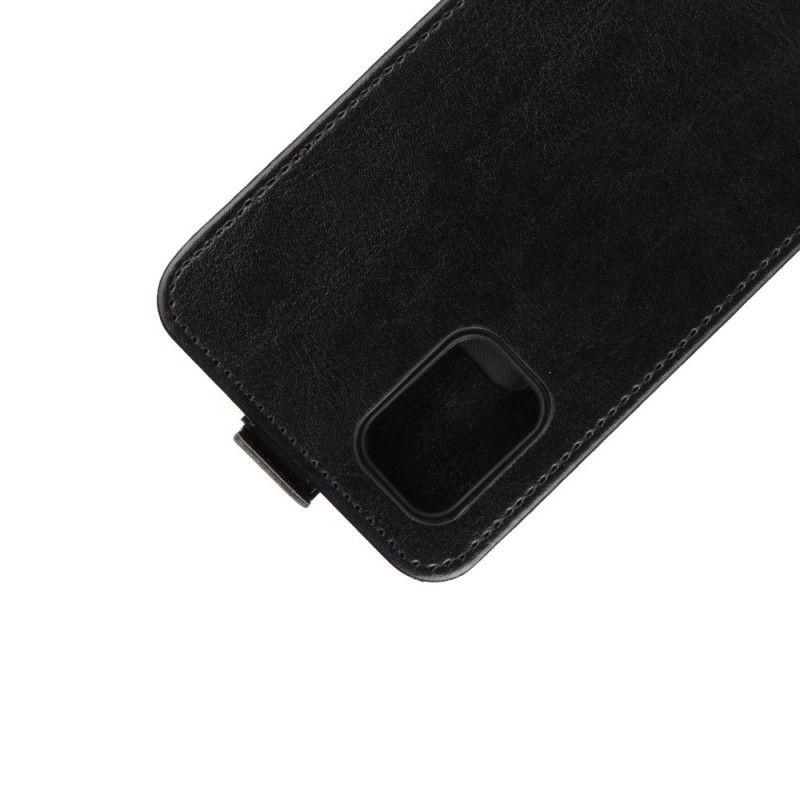 Flip Cover Samsung Galaxy A31 Sort Foldning Af Lædereffekt