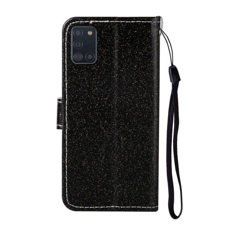 Flip Cover Samsung Galaxy A31 Sort Glitter