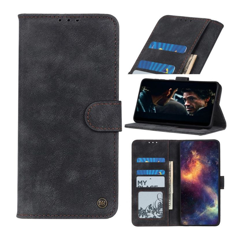 Flip Cover Samsung Galaxy A31 Sort Vintage Læderstil