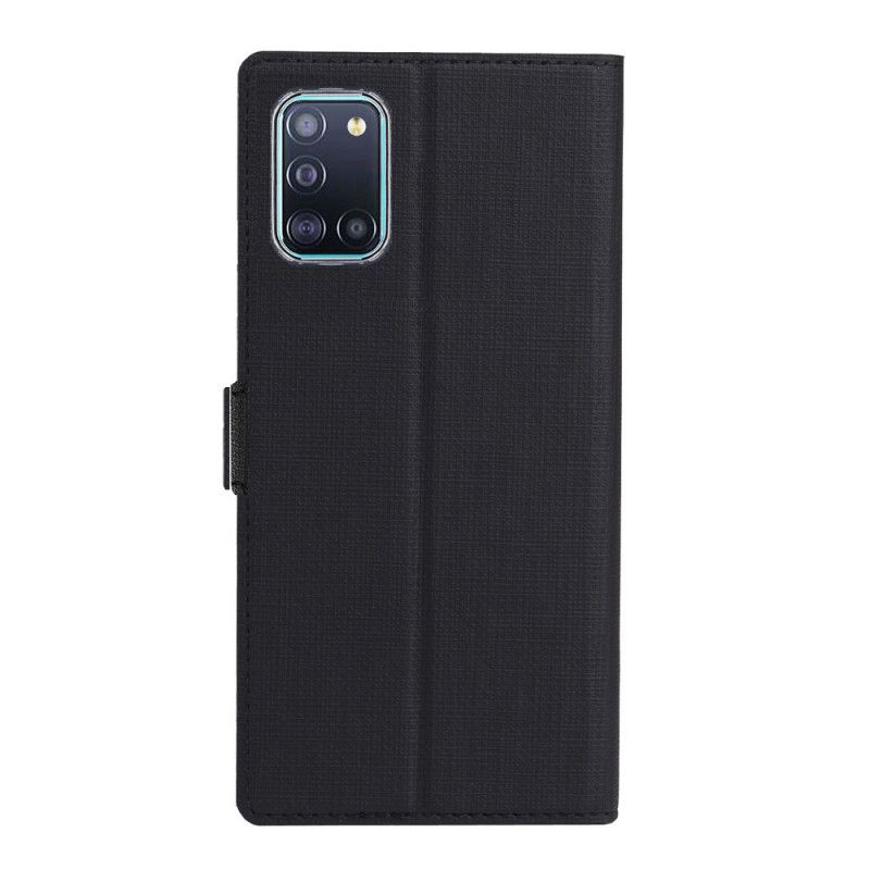 Læder Cover for Samsung Galaxy A31 Sort Struktureret Vili Dmx