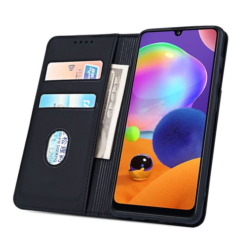 Læder Cover for Samsung Galaxy A31 Sort Support Kortholder