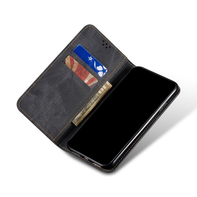 Læder Cover Samsung Galaxy A31 Sort Jeansstof