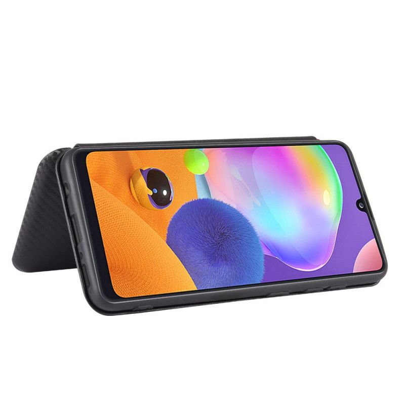 Læder Cover Samsung Galaxy A31 Sort Kulfiber Beskyttelse