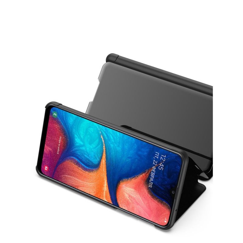 Læder Cover Samsung Galaxy A31 Sort Spejl Original