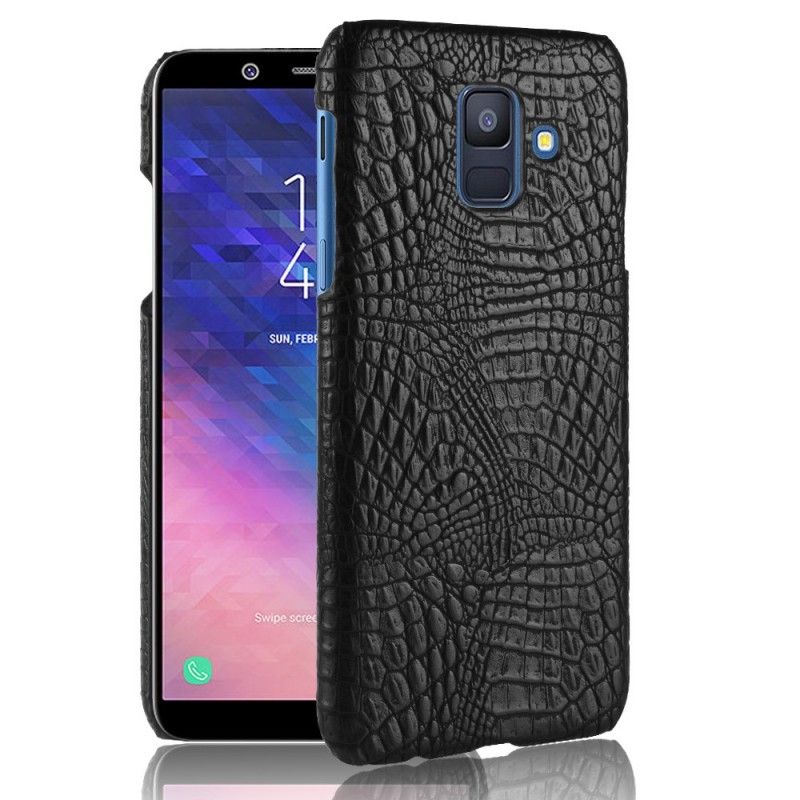 Cover for Samsung Galaxy A6 Sort Krokodillehudeffekt