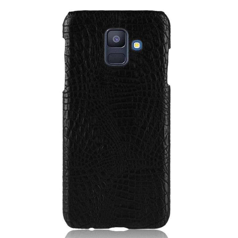 Cover for Samsung Galaxy A6 Sort Krokodillehudeffekt