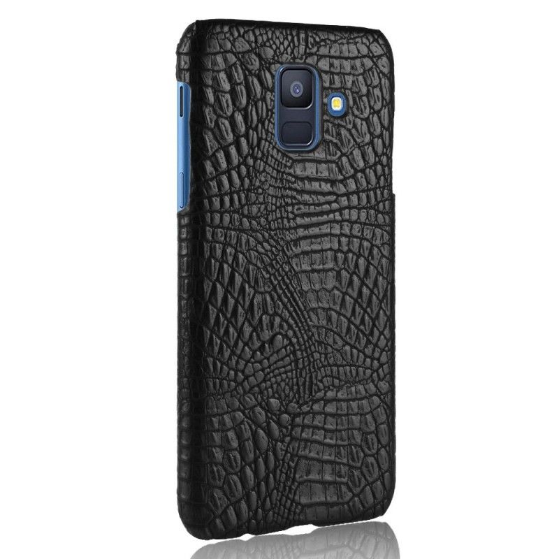 Cover for Samsung Galaxy A6 Sort Krokodillehudeffekt