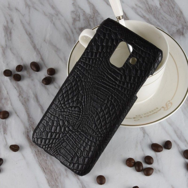 Cover for Samsung Galaxy A6 Sort Krokodillehudeffekt