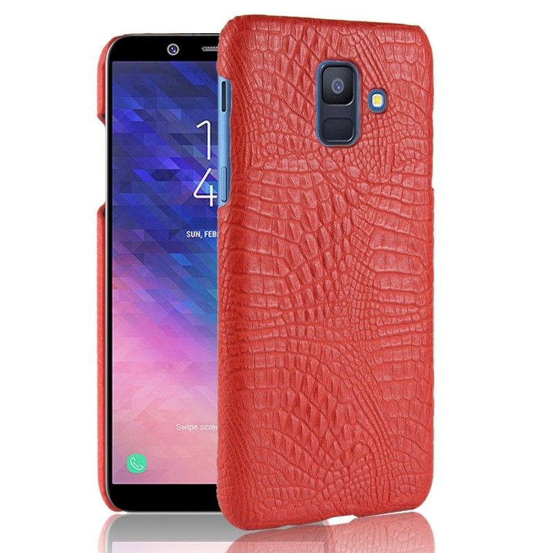 Cover for Samsung Galaxy A6 Sort Krokodillehudeffekt