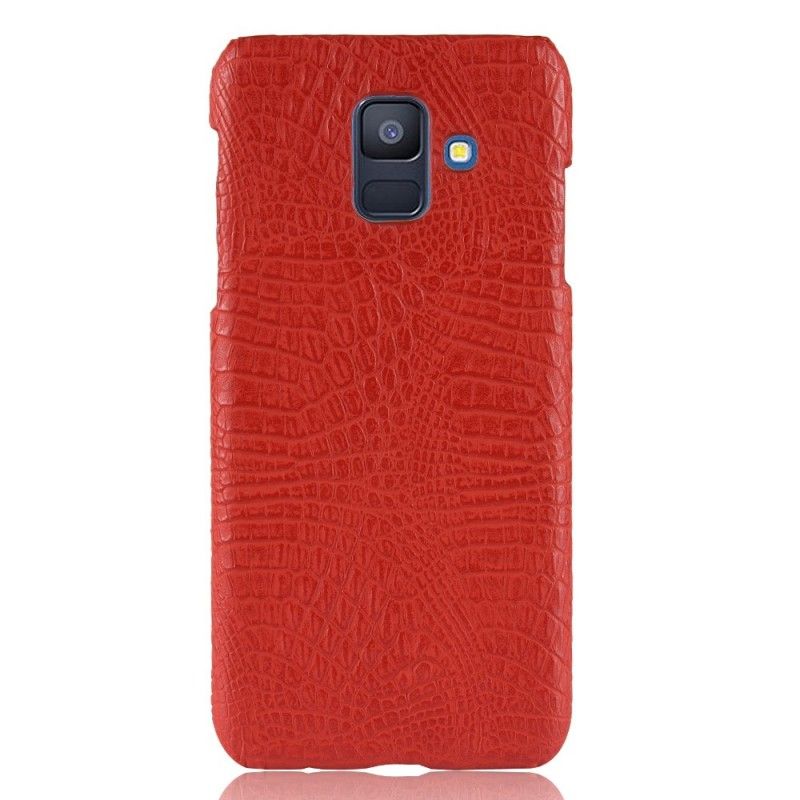 Cover for Samsung Galaxy A6 Sort Krokodillehudeffekt