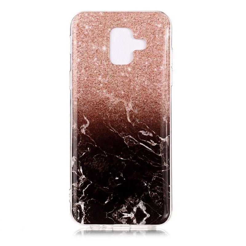 Cover for Samsung Galaxy A6 Sort Marmorglitter