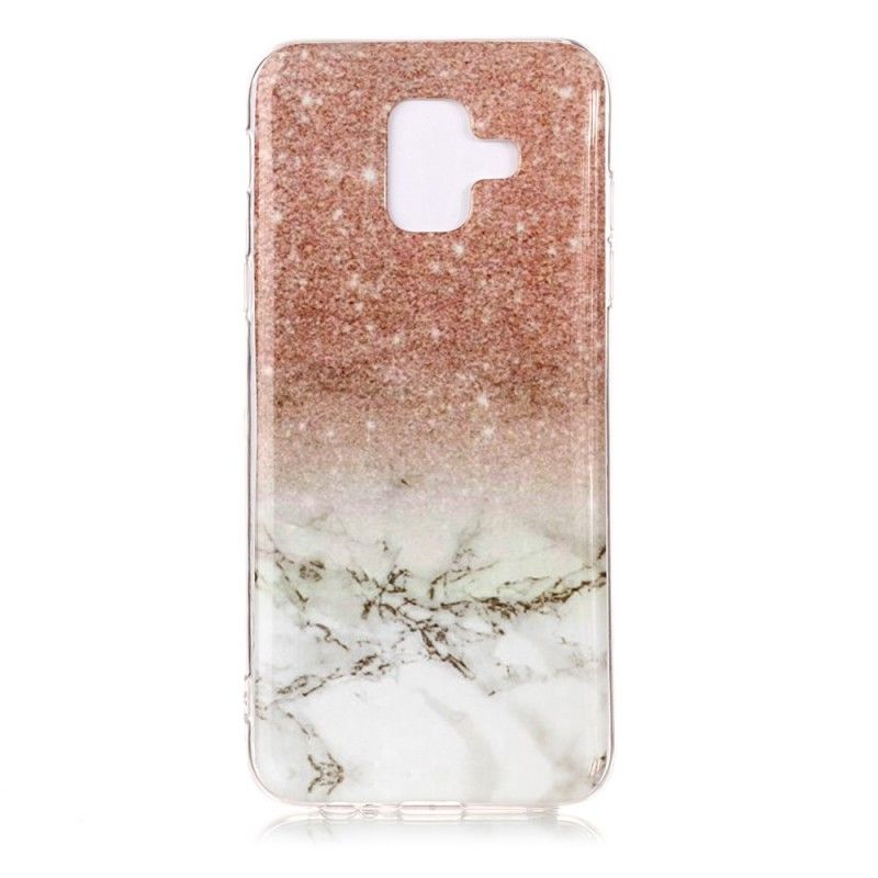 Cover for Samsung Galaxy A6 Sort Marmorglitter