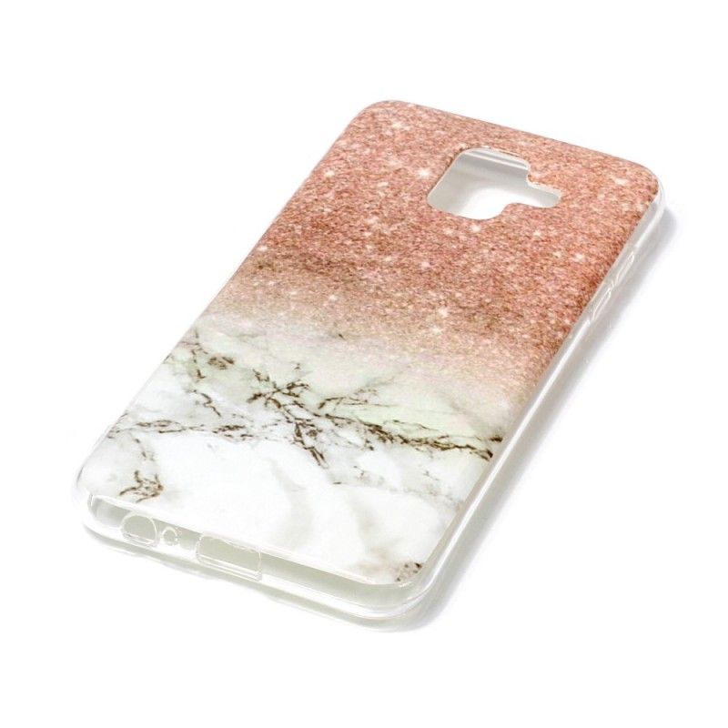 Cover for Samsung Galaxy A6 Sort Marmorglitter