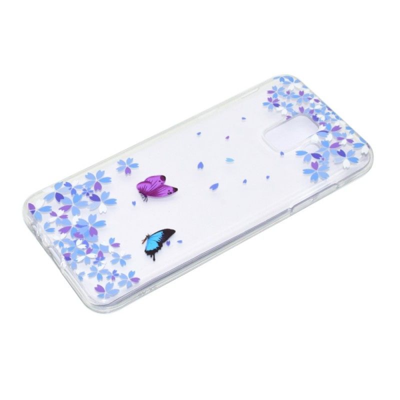 Cover Samsung Galaxy A6 Gennemsigtige Sommerfugle Og Blomster Original