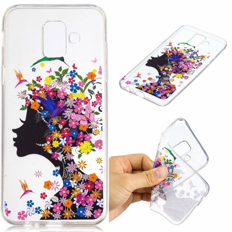 Cover Samsung Galaxy A6 Gennemsigtigt Blomstret Hår