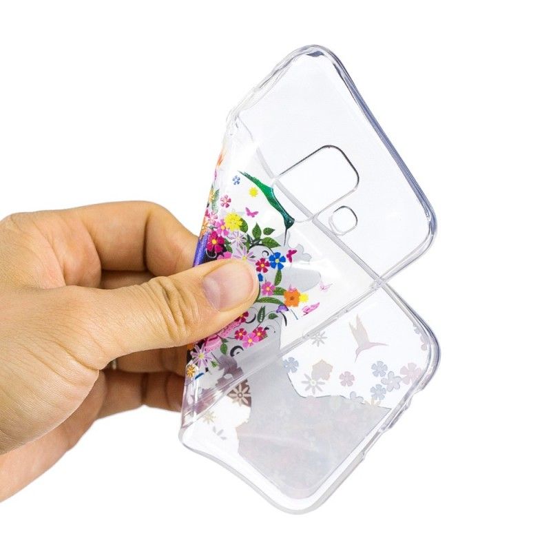 Cover Samsung Galaxy A6 Gennemsigtigt Blomstret Hår