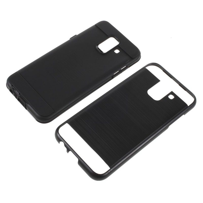 Cover Samsung Galaxy A6 Sort Børstet Kulfiber