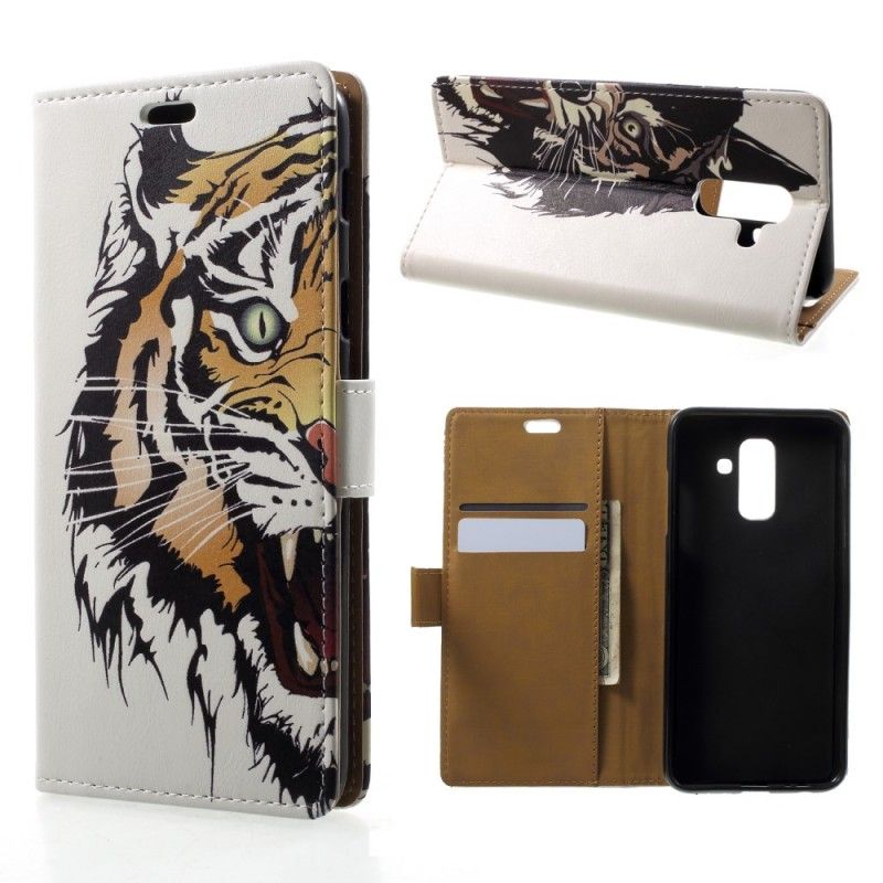 Flip Cover Læder for Samsung Galaxy A6 Hård Tiger